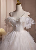 Simple A Line White Spaghetti Straps Sweet Mini Dress Homecoming Dress HZ1024