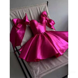 Chic A line Satin Straps Short White Homecoming Dress 20th Birthday Outfits HZ1024