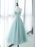 A-Line Sweetheart Neck Tulle Lace Prom Dress HZ1024