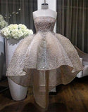 Strapless Hi Low Homecoming Dresses with Pearls HZ1024
