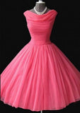 Vintage 1950's Short Tulle Knee Length Sleeveless Homecoming Dresses HZ1024