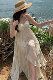Sexy High Low Straps Irregular Straps Maxi Homecoming Dresses HZ1024