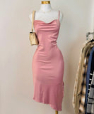 Unique Sheath Spaghetti Straps Pink 8th Grade Homecoming Dresses Hoco Dress HZ1024