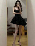 Modest Sheath Strapless Black Satin Homecoming Dress 21st Birthday Outfit HZ1024