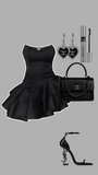 Modest Sheath Strapless Black Satin Homecoming Dress 21st Birthday Outfit HZ1024