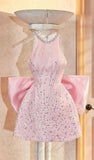 Cute A Line Scoop Short Pink Homecoming Dress Birthday Outfit HZ1024