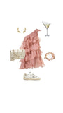 Vintage A line One Shoulder Pink Chiffon Homecoming Dress 18th Birthday Outfits HZ1024