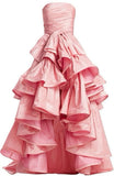 Luxurious Ball Gown Strapless Pink Prom Dress Long Evening Dress HZ1024