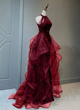 Elegant Sequins with Tulle Long Party Dress Prom Dresses HZ1024