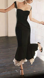 Elegant Mermaid Straps Chiffon Black Prom Dresses HZ1024