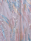 Sexy A line High Neckline Sequin Long Evening Dress Beading Prom Dress HZ1024