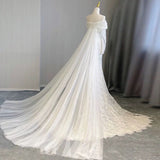 Timeless Mermaid Off The Shoulder Long Sleeves Lace Wedding Dresses With Ribbon HZ1024