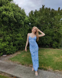 Modest Mermaid Spaghatti Straps Light Blue Prom Dress Long Evening Dresses HZ1024