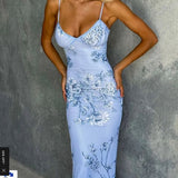 Modest Mermaid Spaghatti Straps Light Sky Blue Prom Dress Long Evening Dresses HZ1024