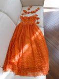 Chic A line SPaghetti Straps Prom Dress Organge Tulle Prom Dresses Evening Dress HZ1024