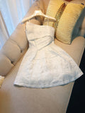 Cute A line Spaghetti Straps Floral Short Lace White Homecoming Dresses Cocktail Dress HZ1024