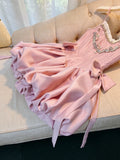 Cute A line Spaghetti Straps Short Pink Homecoming Dresses Cocktail Dress HZ1024