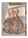Simple A line Spaghetti Straps Flora Short Chiffon Homecoming Dress Birthday Dresses HZ1024