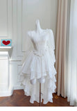 Simple High Low Spaghetti Straps White Homecoming Dresses 18th Birthday Outfits Party Dress HZ1024