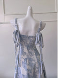 Sexy A Line Straps Sleeveless Green Blue Long Prom Dresses HZ1024