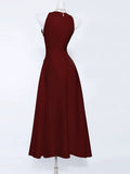 Elegant A Line Ankle Length Burgundy Prom Dresses Evening Dress HZ1024