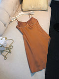 Simple A Line Straps Brown Short Homecoming Dresses 18th Birthday Outfit HZ1024