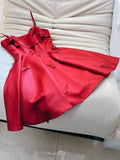 Simple A Line Spaghetti Straps Red Short Homecoming Dresses 18th Birthday Outfit HZ1024