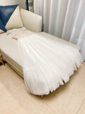 Simple A Line Spaghetti Straps White Tulle Prom Dress Evening Dresses HZ1024