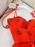 Modest A Line Spaghetti Straps Tulle Red Homecoming Dresses Birthday Outfits HZ1024