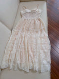 Pretty A Line Spaghetti Straps Lace Prom Dress White Formal Dresses HZ1024