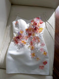 Sexy Sheath Spaghetti Straps Flowers Homecoming Dresses Birthday Outfits HZ1024