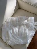 Sexy Ball Gown Spaghetti Straps White Organza Short Homecoming Dresses Birthday Outfits HZ1024