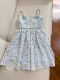 Modest A line Spaghetti Straps Light Skye Blue Lace Short Homecoming Dresses Birthday Outfit HZ1024