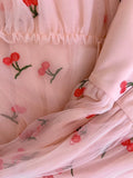 Modest A line Straps Pink Floral Prom Dress Formal Dresses HZ1024