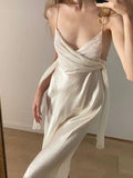 Modest A Line Spaghetti Straps White Prom Dresses Ruffles Backless Evening Dress HZ1024