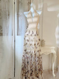 Pretty A Line V Neckline Champagne Tulle Prom Dresses Sexy Evening Dress HZ1024