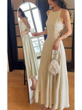 Pretty Sheath Scoop Ankle Length Prom Dresses Simple Evening Dress HZ1024
