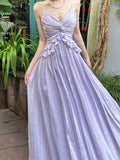 Pretty A Line Spaghetti Straps Lilac Long Prom Dresses Simple Evening Dress HZ1024