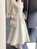 Modest A line Straps Lace Long Prom Dresses HZ1024