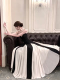 Pretty A Line Spaghetti Straps White Ruffles Chiffon Prom Dresses HZ1024
