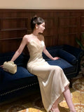 Classy Sheath Spaghetti Straps Sleeveless White Long Prom Dresses Evening Dress HZ1024