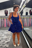 Sexy Sequin Scoop A-line Short Homecoming Dress HZ1024