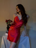 Red Evening Dresses Sexy Formal Party Dresses Spaghetti Strap Senior Homecoming Dress HZ1024