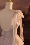 Elegant V-Neck Tulle Long Ball Gown Wedding Dress HZ1024
