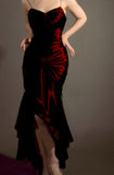 Elegant Mermaid Spaghetti Straps Burgundy Prom Dresses Party Dresses HZ1024