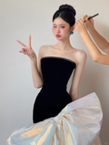 Gorgeous Mermaid Strapless Satin Long Prom Dresses HZ1024