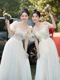 Elegant A Line Chiffon Long Bridesmaid Dress HZ1024