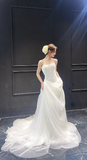 Unique Mermaid Sweetheart Chiffon Long Wedding Dresses HZ1024