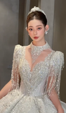 Timeless Ball Gown Tulle Sequin Beaded Long Wedding Dresses HZ1024