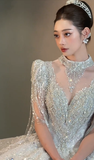 Timeless Ball Gown Tulle Sequin Beaded Long Wedding Dresses HZ1024